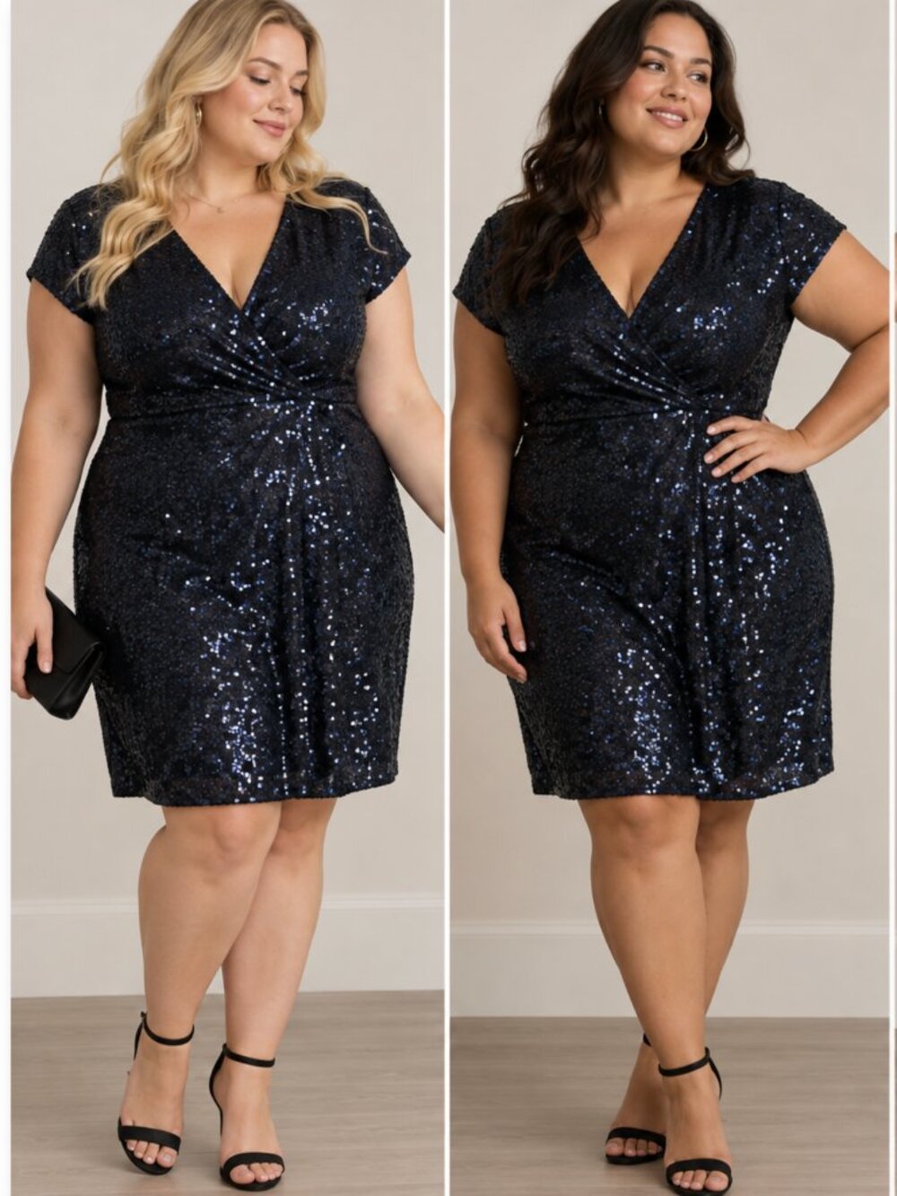 NWT - Reitmans Rock & Shine Navy Sequin Dress - XL